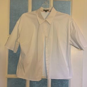 Casual white button down shirt